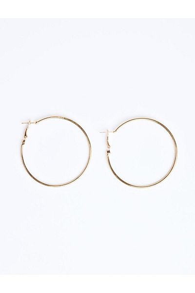 Jimmy Key Gold Color Elegant Thin Hoop Earrings