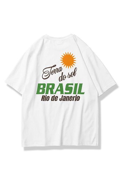 Trendiz Unisex Brasil Tshirt Λευκό