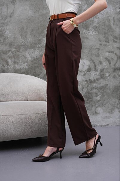 LAVA FASHION Women's High Waist Loose Leg Pleated Palazzo Pants