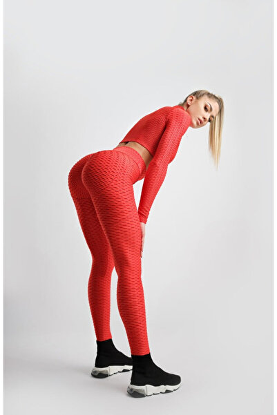 tessitura Crop zipper top 3D - Red