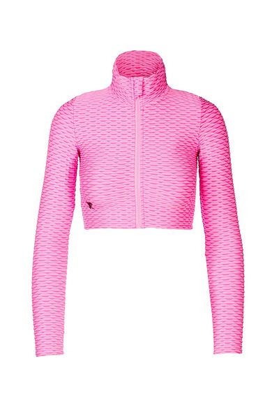 tessitura Crop zipper top 3D - Pink
