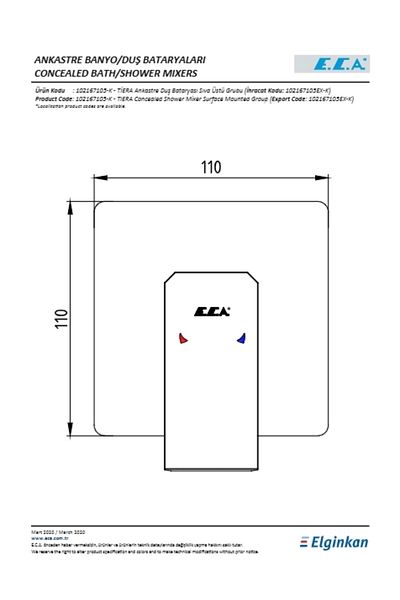 Eca Tiera Concealed Shower Faucet Surface Mounted