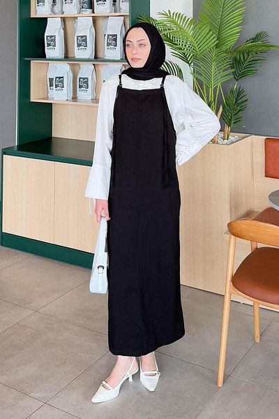 lamelif Gabardine Hijab Gilet Black