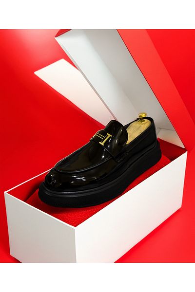 EXCLUSIVE STYLE Black eco-leather loafers - ASLAN