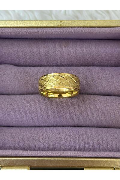 BY YASİN TOPÇU Mosaic Sparkle Steel Ring (Size 18)