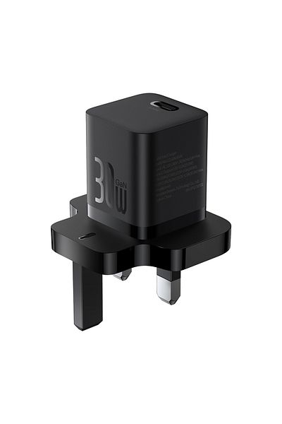Baseus Charger UK Type-C, 30W - GaN5 (P10110906113-00) - Black
