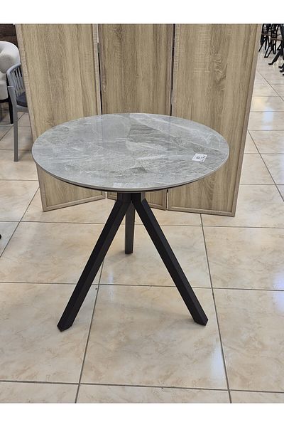 homejoyz Round Dining Table with Tripod Base - GREY - 75x70 cm