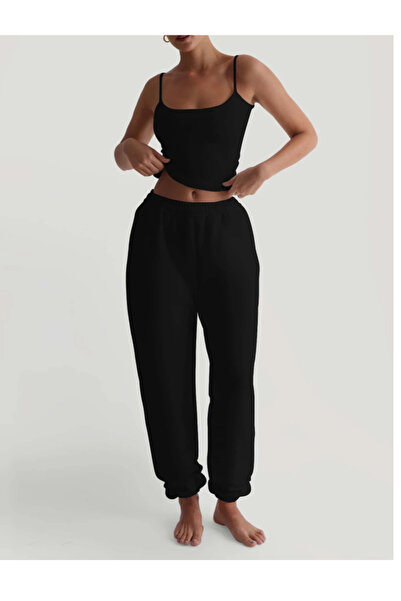 yx yustex sport Pantaloni de damă negri, mărime mare, JOGGER, cu croială leje...