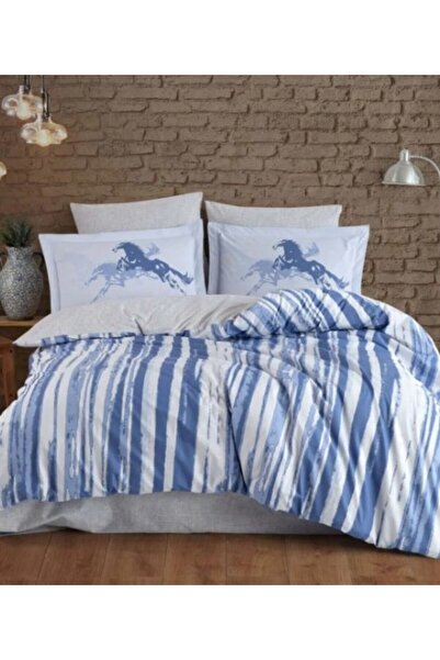 Hobby Двоспальне постільне білизна з попліну Cascade синього кольору