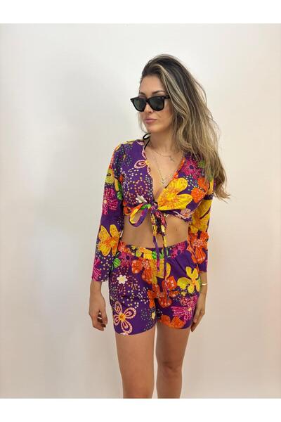 HT Boutique MOR DESENLİ TOP