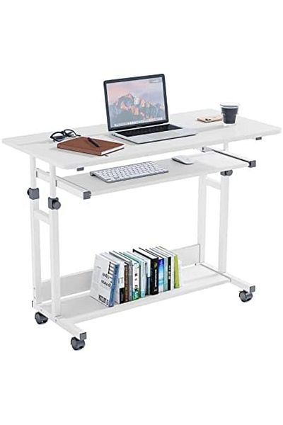Türkiye Adjustable Computer Desk Home Office Computer Workstation Mobile Table Laptop Cart with Locking Whee