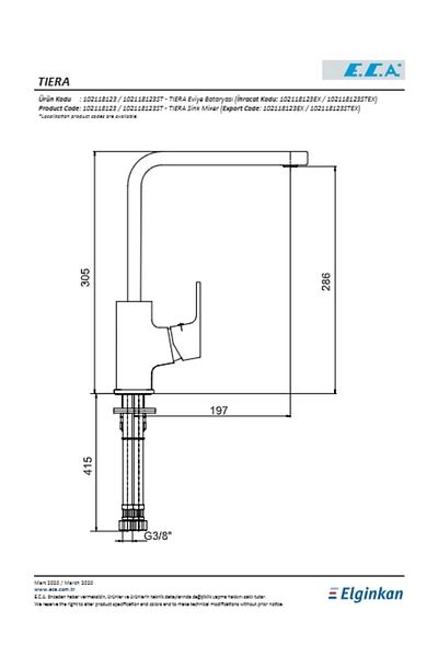 Eca Tiera Sink Faucet