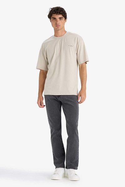 DeFacto Boxy Fit Crew Neck Back Printed Short Sleeve T-Shirt F8326Ax25Au
