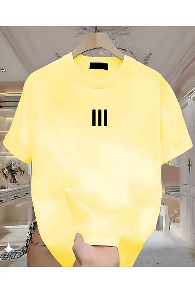 ELFAMİ 3 Lines Printed White Men's Tshirt