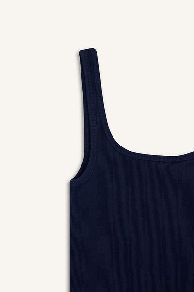 DeFacto Slim Fit Slim Fit Basic Plain Round Neck Ribbed Camisole Undershirt E5540Ax25Au