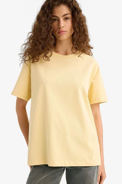 DeFacto Oversize Wide Fit Crew Neck Basic Plain Short Sleeve T-Shirt E4935Ax25Au