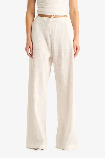 DeFacto Wide Leg Double Pocket Elastic Waist Standard Length Brode Trousers E6393Ax25Sm