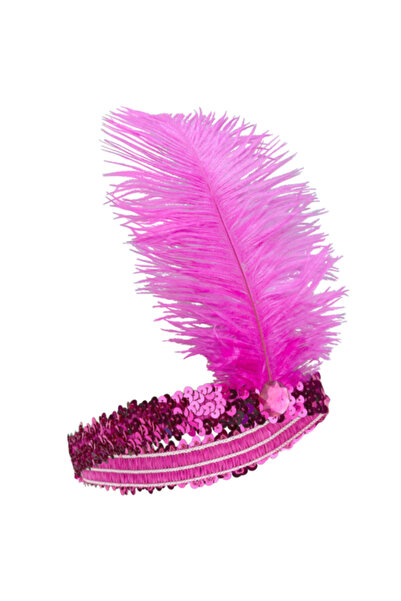 ForWhat Bandă de păr în stil Charlieston de culoare fuchsia pentru cadou pent...