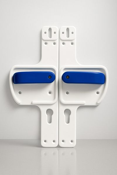Life 360 Barrier Door Handle |   White-Navy Blue Colored |   Child Safe |   Suitable for Schools and Training Areas
