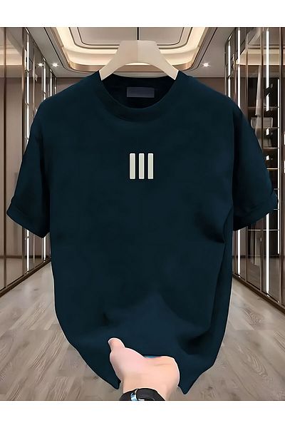 ELFAMİ 3 Lines Printed White Men's Tshirt