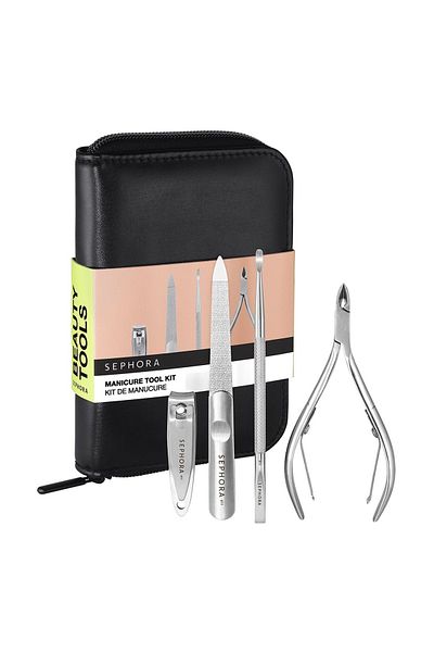 SEPHORA COLLECTION Manicure Tool Kit – 5-Piece Stainless Steel Essentials in Vegan Leather Pouch