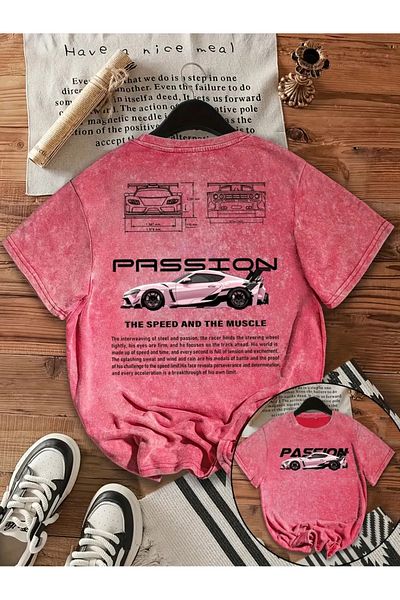 Touz Moda Passion Printed Washable Vintage Unisex Oversize T-Shirt