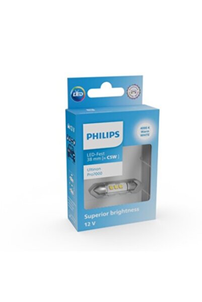 Philips Bec auto cu LED-uri C5w alb, structură Ultinon Pro7000 SL, 38 mm