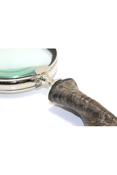 ForWhat Lupă de mână Prestige din alamă cu mâner în formă de corn pentru biro...