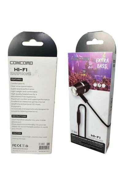 Concord Siyah - Beyaz Mikrofonlu Kulaklık C-960 Uyumlu