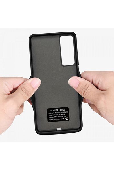 Techsuit Huawei P30 Pro Case with 5000mAh Battery - Power Pro - Black