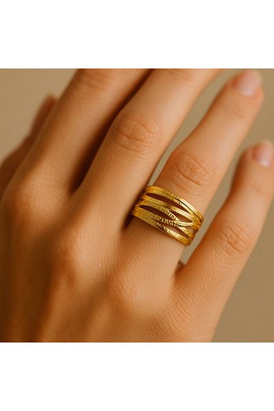 BY YASİN TOPÇU Braid Dance Adjustable Steel Ring