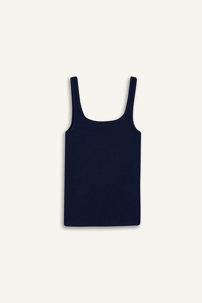 DeFacto Slim Fit Slim Fit Basic Plain Round Neck Ribbed Camisole Undershirt E5540Ax25Au