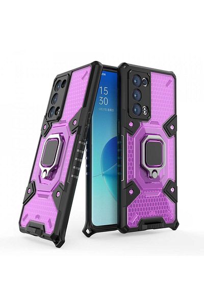 Techsuit Case for Oppo Reno6 Pro 5G (Snapdragon) - Honeycomb Armor - Rose-Violet