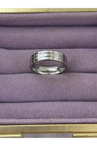 BY YASİN TOPÇU Triple Silver Sliver Steel Ring (18 Sizes)