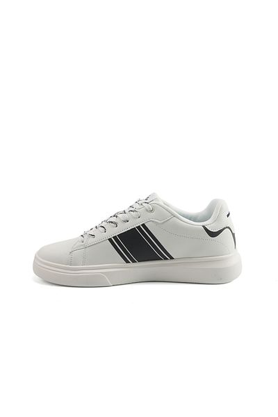 U.S. Polo Assn. Men's White Sneakers with Bold Side Logo – Sporty Striped Design for Effortless Everyday Styling