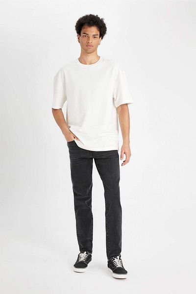 DeFacto Slim Tapered Fit Skinny Fit Κανονική μέση στενό παντελόνι Jean D0932AX24AU