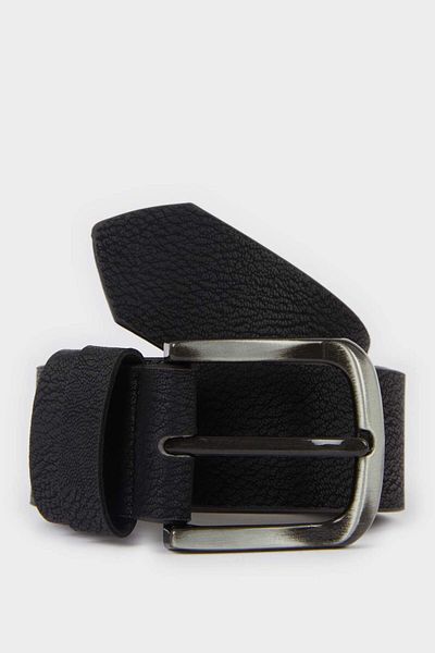 DeFacto Men's Rectangular Buckle Faux Leather Casual Belt F6807Axns