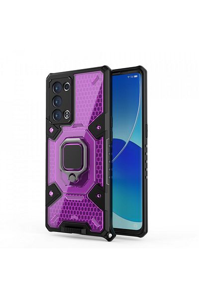 Techsuit Case for Oppo Reno6 Pro 5G (Snapdragon) - Honeycomb Armor - Rose-Violet