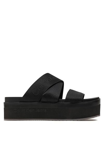 Calvin Klein Şlapi Flatform Sandal Webbing In Mr YW0YW01361 Negru