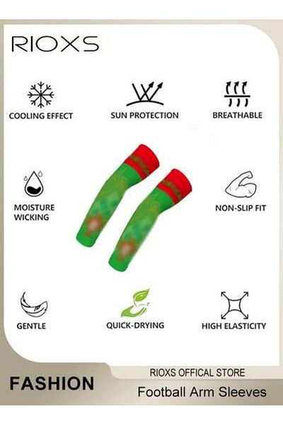 RIOXS Chearing Arm Sleeves for Football Fans Sun Sleeves UV Sun Protection Compression Arm Sleeves