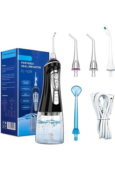 fulina Water Flossers for Teeth Cordless,Oral Irrigator,with 9 Modes,320ML,Effective Cleaning Teeth