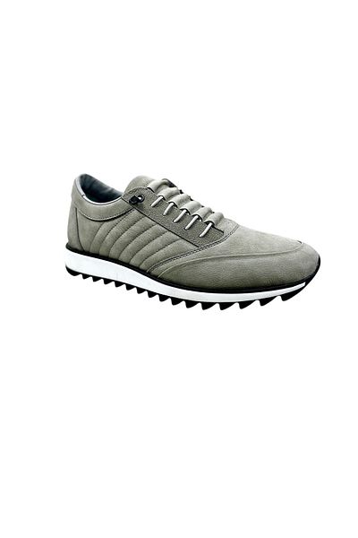 SULA Men's Casual Rubber Lace Leather Nubuck Gray Inner Leather Poly Sole