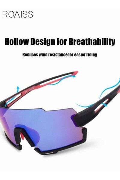 ROAISS Men's and Women's Polarized Sports Sunglasses UV400 with Semi Frame Made of TR90 Suitable