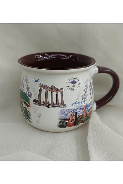 Hd Marketim Cup Mug Ceramic with Handle 200 ml Local Soft Drink Water Coffee Glass Antalya with Image