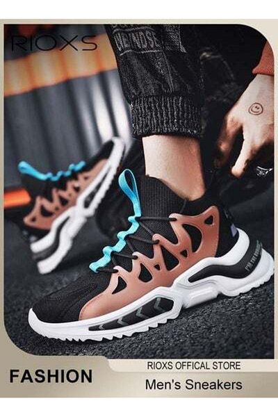 RIOXS Men's Fashion Running Shoes with Mesh Upper, Casual Athletic Trainers with Non-slip Sole Design