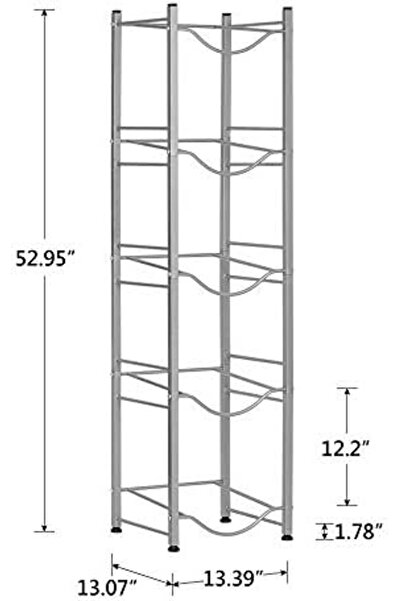 Türkiye 5-Tier Water Cooler Jug Rack - 5 Gallon Detachable Heavy Duty Bottle Storage Shelf - Space-Saving fo