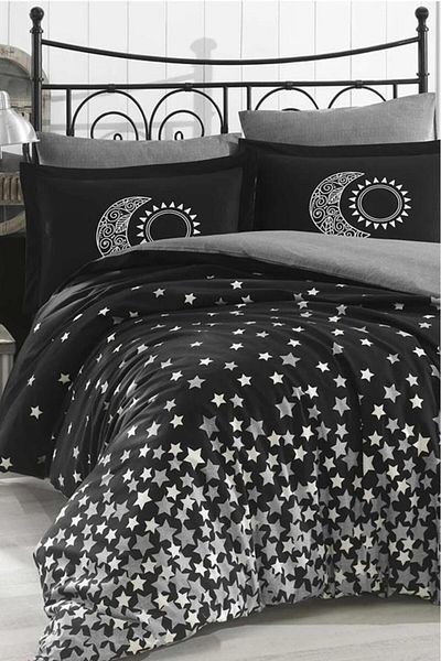 Hobby Stars Single Poplin Duvet Cover Set Black