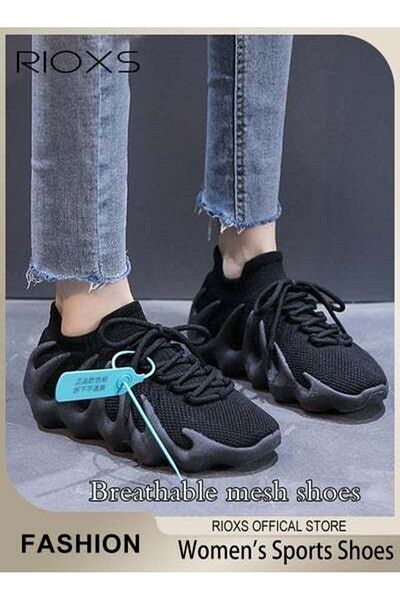 RIOXS Women's Mesh Sports Shoes, Fashionable Lightweight Athletic Shoes, Casual Sneakers