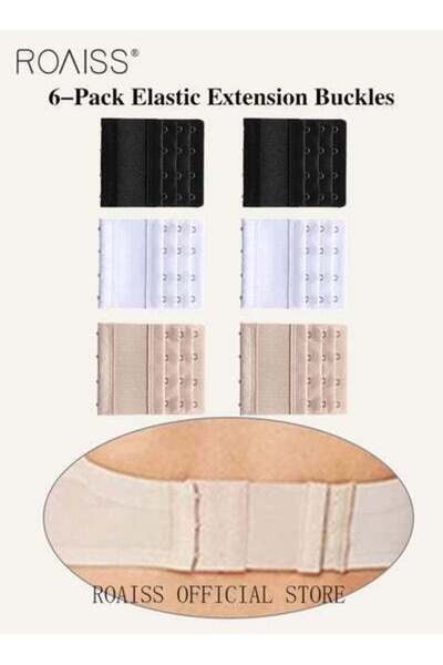 ROAISS مجموعة حمالة صدر مرنة للغاية مكونة من 6 قطع مع مشبك تمديد حمالة صدر لل...