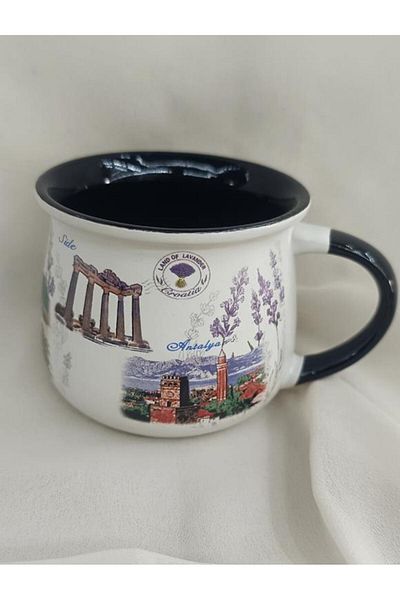 Hd Marketim Cup Mug Ceramic with Handle 200 ml Local Soft Drink Water Coffee Glass Antalya with Image